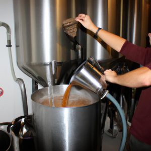 Person brewing craft beer varieties